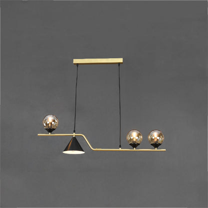 Arisha Modern LED Pendant Light Black/Gold Glass Living Room/Bedroom