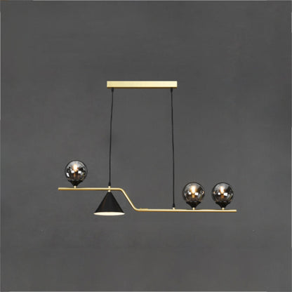 Arisha Modern LED Pendant Light Black/Gold Glass Living Room/Bedroom