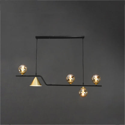 Arisha Modern LED Pendant Light Black/Gold Glass Living Room/Bedroom