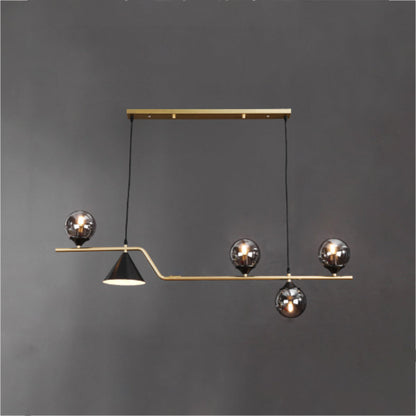 Arisha Modern LED Pendant Light Black/Gold Glass Living Room/Bedroom