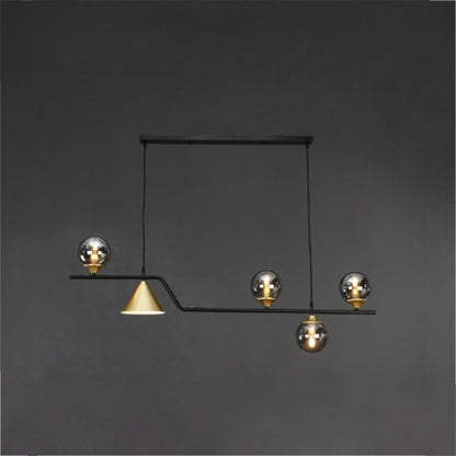 Arisha Modern LED Pendant Light Black/Gold Glass Living Room/Bedroom