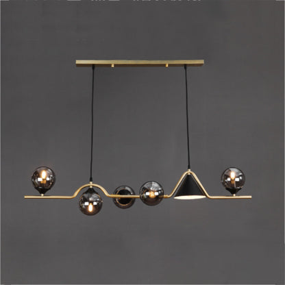 Arisha Modern LED Pendant Light Black/Gold Glass Living Room/Bedroom