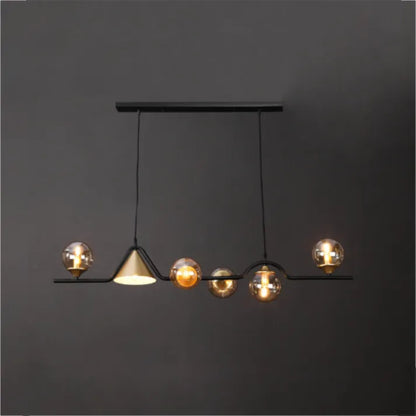 Arisha Modern LED Pendant Light Black/Gold Glass Living Room/Bedroom