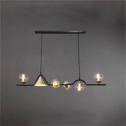 Arisha Modern LED Pendant Light Black/Gold Glass Living Room/Bedroom