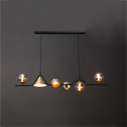 Arisha Modern LED Pendant Light Black/Gold Glass Living Room/Bedroom