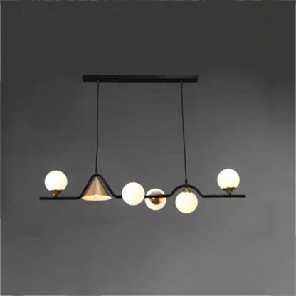 Arisha Modern LED Pendant Light Black/Gold Glass Living Room/Bedroom