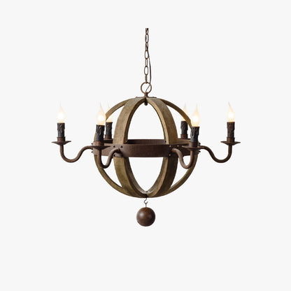 Silva Rustic Pendant Light Wood Metal Corridor Restaurant
