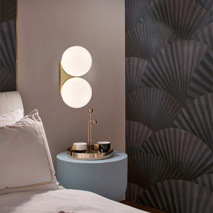 Valentina Indoor Wall Lamp Glass  Brass&White Living Room Bedroom