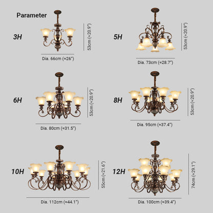 Arisha Retro Flower Pendant Light Metal Glass Living Room Bedroom