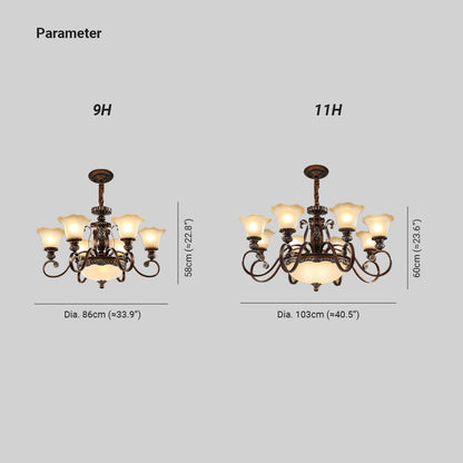 Arisha Retro Flower Pendant Light Metal Glass Living Room Bedroom
