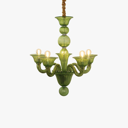Silva   Chandelier Retro Glass  Yellow&Green&Clear