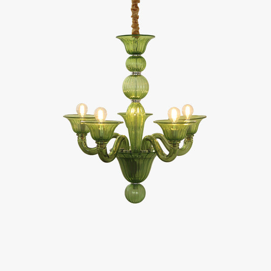Silva Lustre en verre rétro Jaune&Vert&Transparent