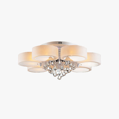 Arisha  Flush Mount Ceiling Light   Glass  White Modern Round Hallway