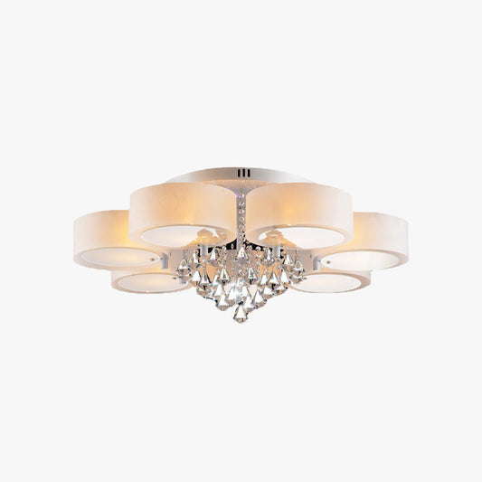 Arisha  Flush Mount Ceiling Light   Glass  White Modern Round Hallway