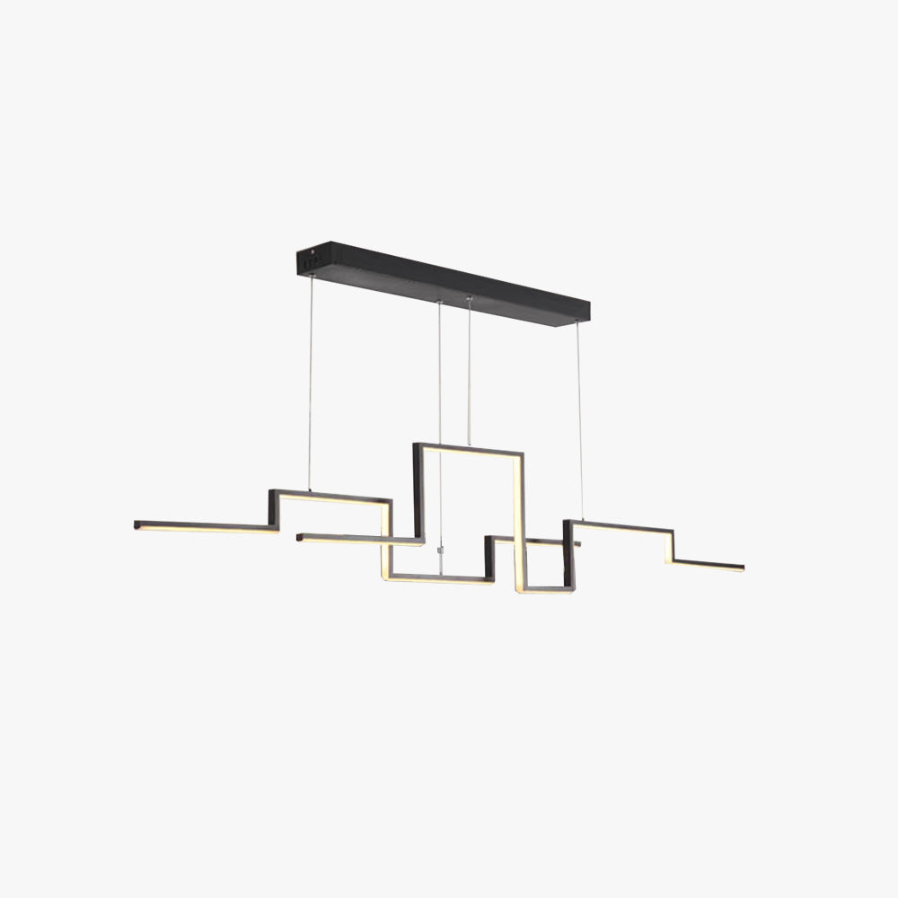 Arisha Designer lineare Metall-Pendelleuchte, Schwarz/Gold