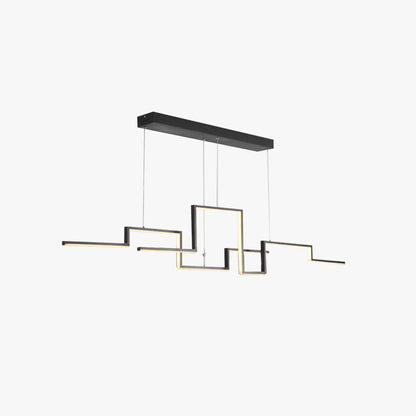 Arisha Designer lineare Metall-Pendelleuchte, Schwarz/Gold