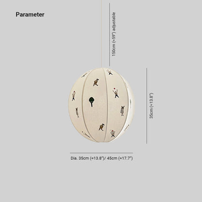 Elva Pendant Light Paper Ball Drawing