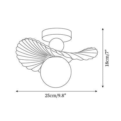 Ilyon Modern Winged Frosted Shade Ceiling Light