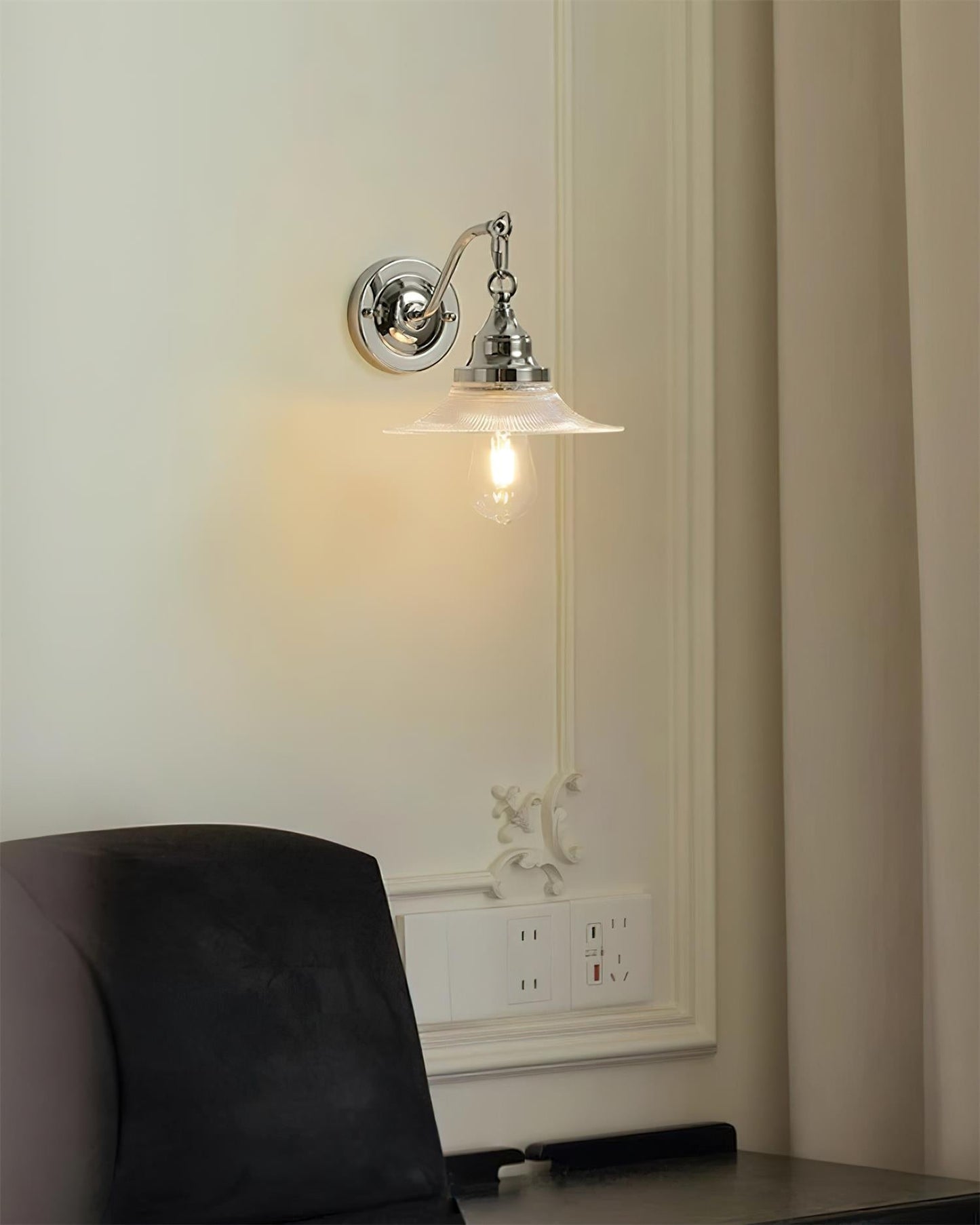 Perivo Polished Chrome Wall Lamp