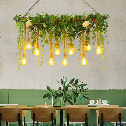 Ritta Natural Decorative Metal/Glass Pendant Light, Green