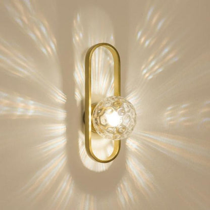 Valentina Modern Globe Bedside Wall Lamp Mount for Bedroom & Reading Room, Gold/Black