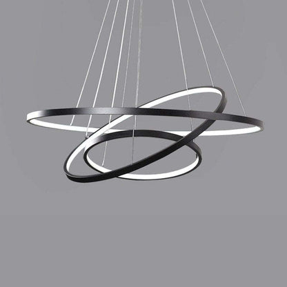 Aluna Pendant Light, Inner Ring Illuminated, White/Black/Gold