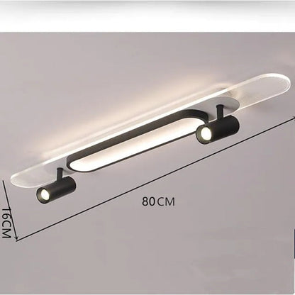 Aim Moderne rechteckige LED-Deckenleuchte aus Metall, Schwarz/Weiß