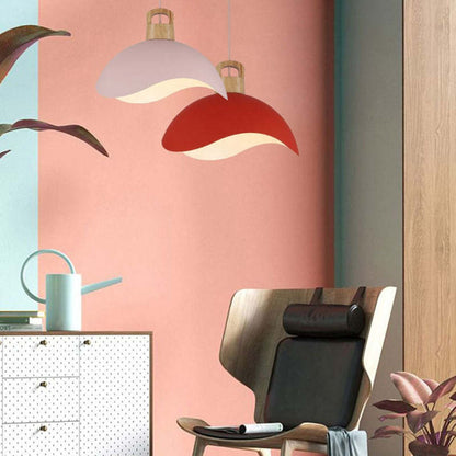 Valentina Colorful Shade Single Pendant Lights, Wood & Metal