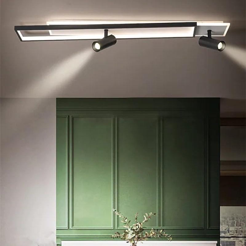 Aim Modern Geometric Ceiling Light with Spotlight, Black&White