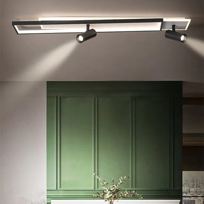 Aim Modern Geometric Ceiling Light with Spotlight, Black&White