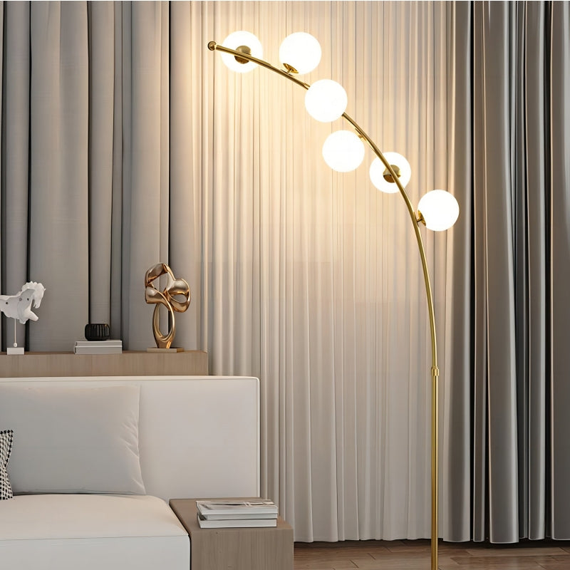 Valentina Modern Arc Multi Head Bubble Stehlampe Schwarz/Gold