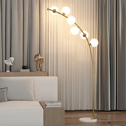 Valentina Modern Arc Multi Head Bubble Stehlampe Schwarz/Gold