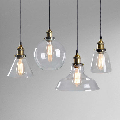 June Industrial Glass Pendant Light Clear/Amber/Smoke Grey