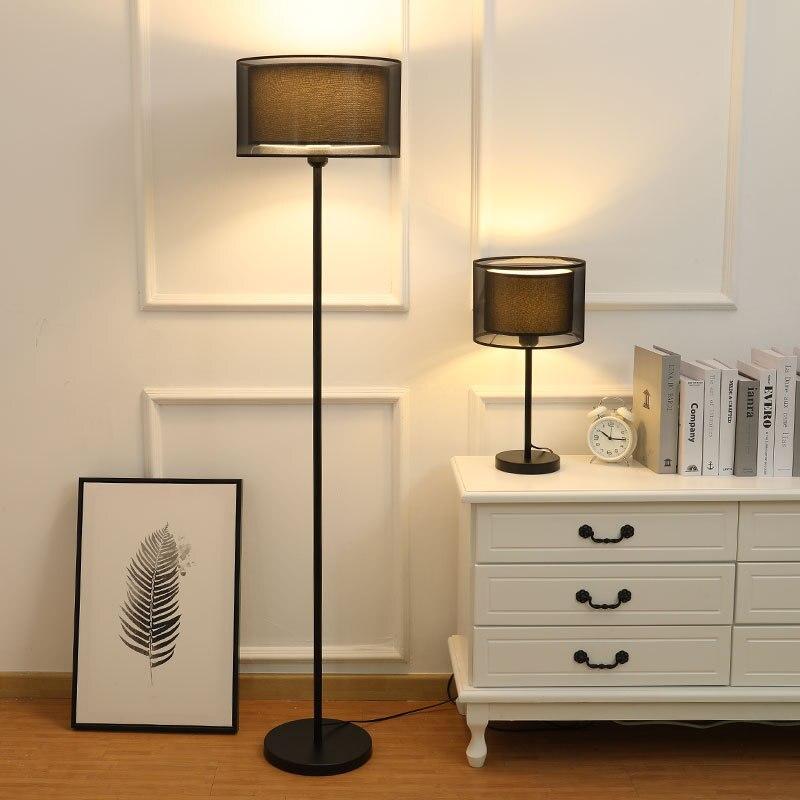 Lampe de table et lampadaire en tissu Baines, 2 couleurs