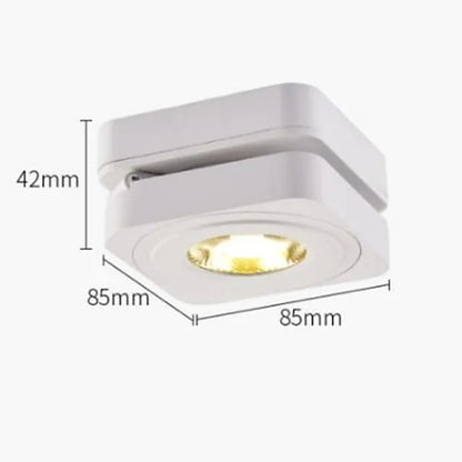 Arisha Modern Adjustable Square Ceiling Light Spotlight, Black/White
