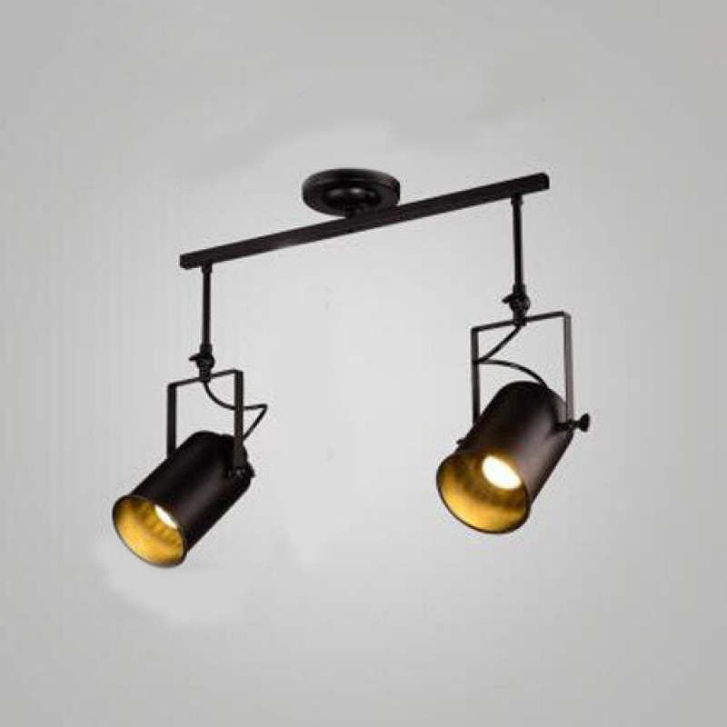 Plafonnier Silva Vintage réglable semi-encastré, noir