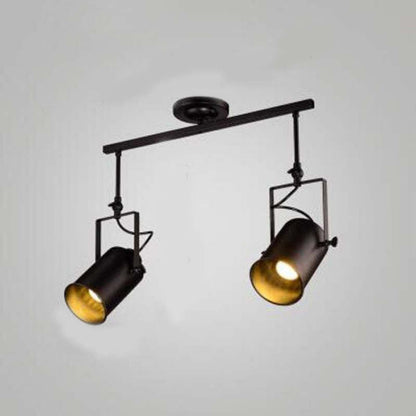 Plafonnier Silva Vintage réglable semi-encastré, noir