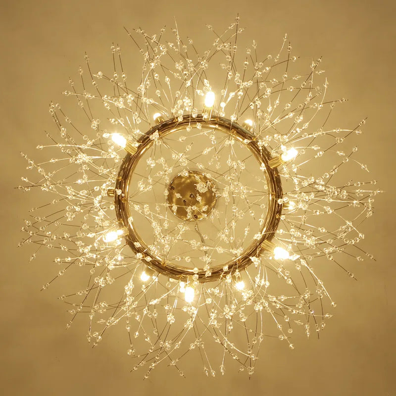Arisha Modern Dandelion LED Pendant Light GoldCrystal Bedroom/Living Room