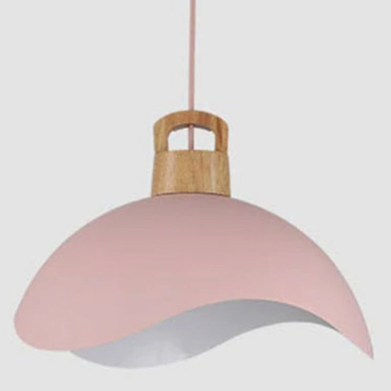 Valentina Colorful Shade Single Pendant Lights, Wood & Metal