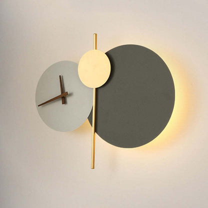 Arisha Moderne Uhr Metall lackierte Wandleuchte LED-Licht Schlafzimmer