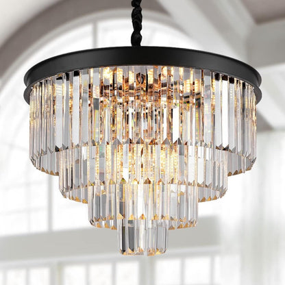 Arisha moderne LED decoratieve luxe hanglamp kristal metaal zwart/gouden ring slaapkamer/woonkamer