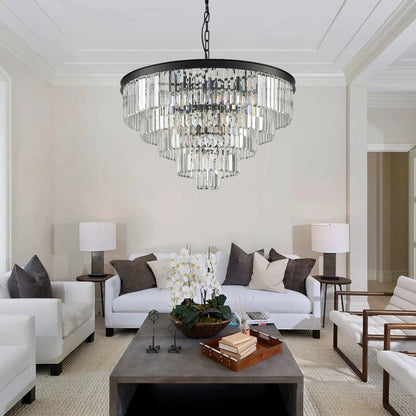 Arisha moderne LED decoratieve luxe hanglamp kristal metaal zwart/gouden ring slaapkamer/woonkamer