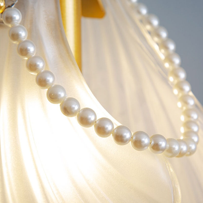 Kristy Art Deco Pearl Shell Metall/Pendelleuchte, Weiß
