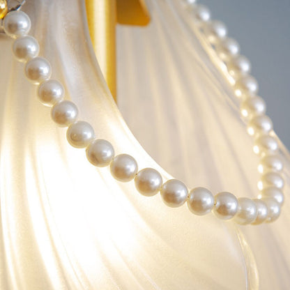 Kristy Art Deco Pearl Shell Metall/Pendelleuchte, Weiß