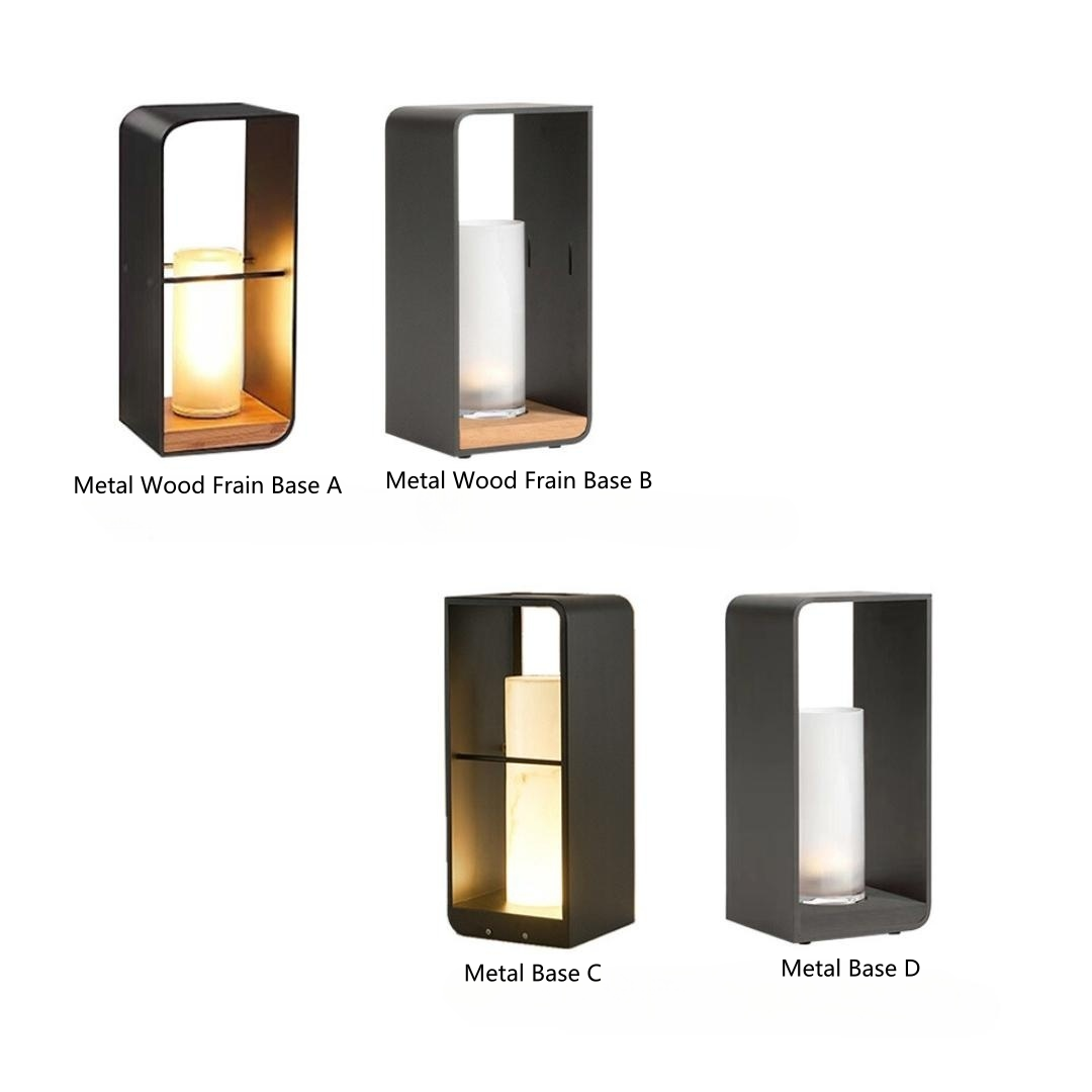 Ray Minimalistische Cuboid Candle Solar-Außenstehleuchte Schwarz