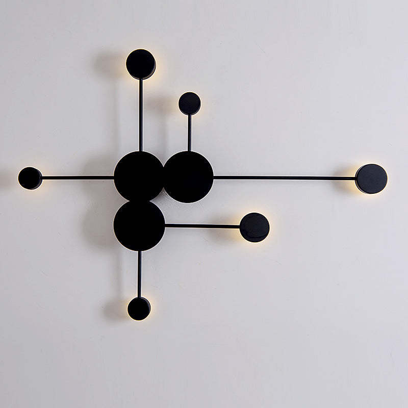 Arisha Modern Nordic Chessboard Metal Wall Lamp, Black