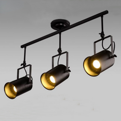 Plafonnier Silva Vintage réglable semi-encastré, noir