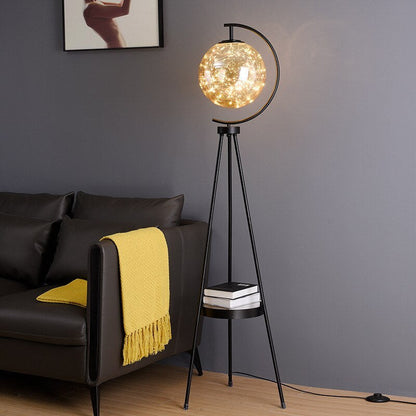 Kady Moderne Sternenkugel-Stehlampe aus Glas, Gold