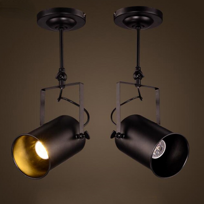 Plafonnier Silva Vintage réglable semi-encastré, noir