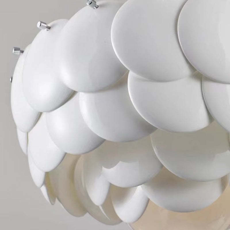 Arisha Wihte Lustre Art Déco, Feuille de Céramique et Métal